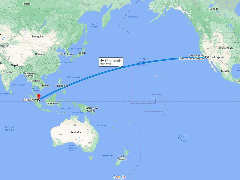 لس آنجلس به سنگاپور | لس آنجلس به سنگاپور