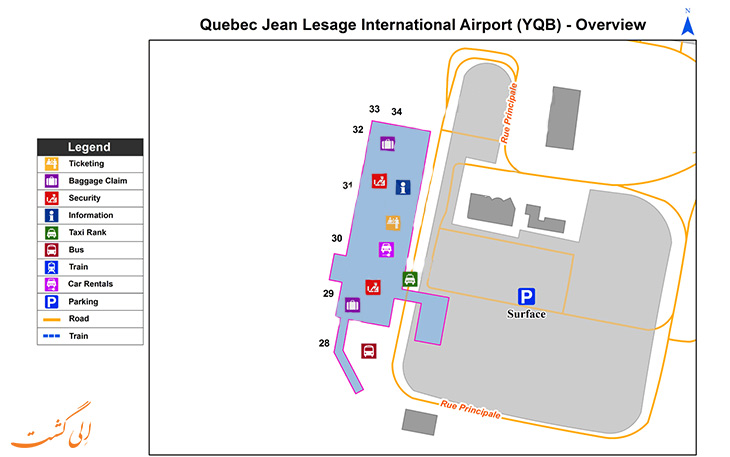 نقشه فرودگاه کبک کانادا