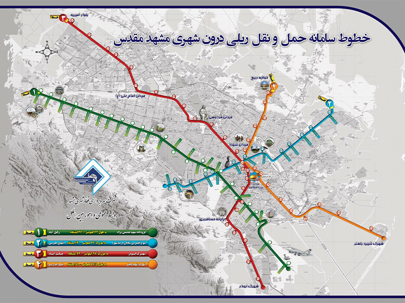 نقشه مترو مشهد