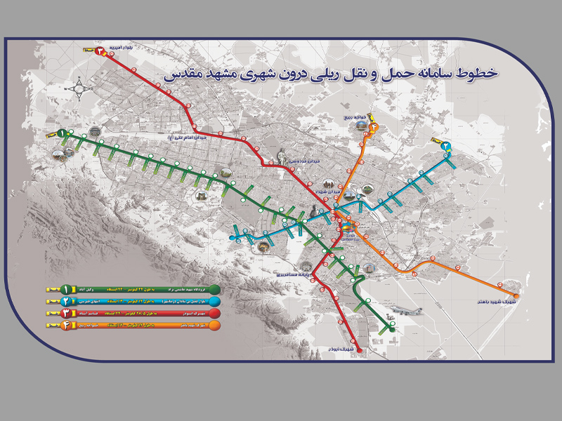 خطوط-نقشه مترو مشهد